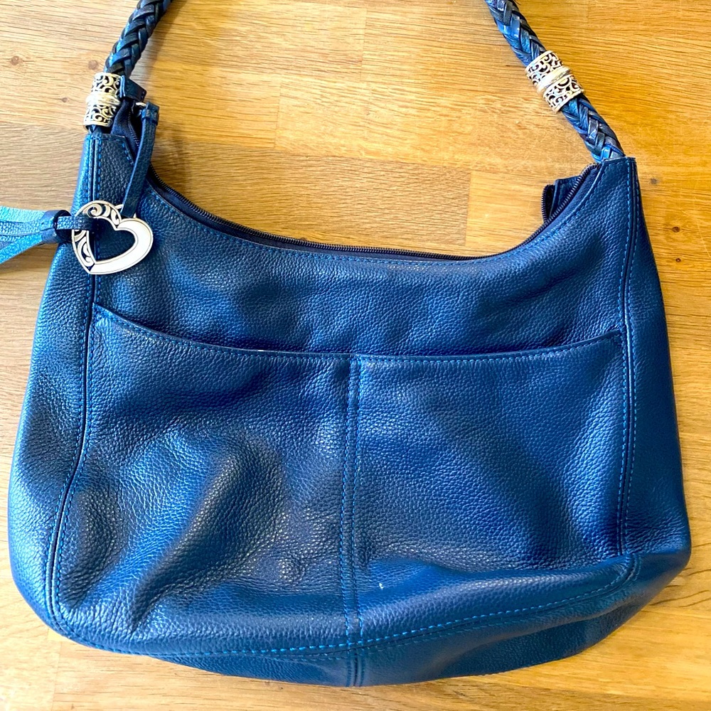 Brighton Ziptop Leather Navy